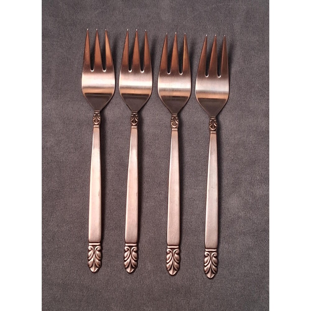 International Silver Norse Salad Forks (4) Stainless Modernist